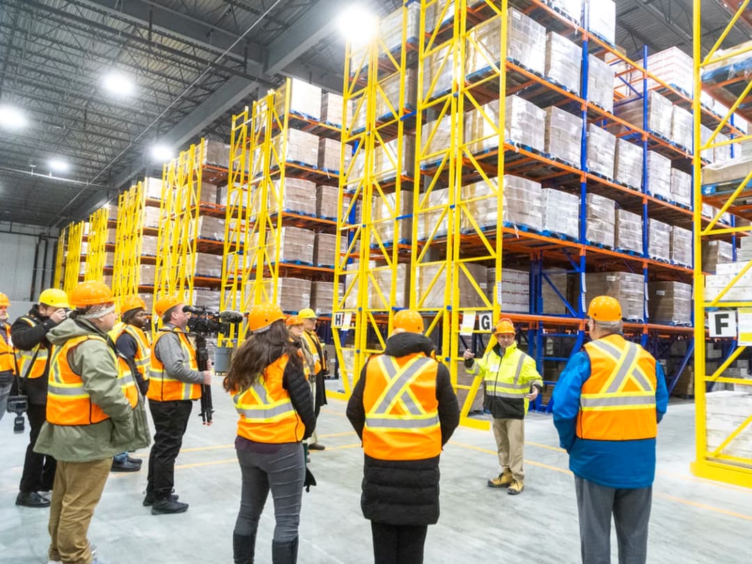 Freshly painted racking and interior at the new Nortera warehouse.